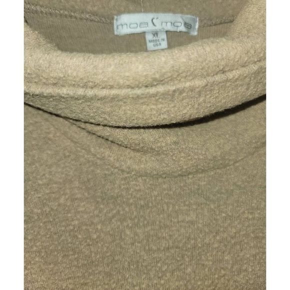 Moa Moa soft and cozy well loved color block sweater extra large tan brown - Picture 2 of 3